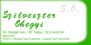 szilveszter ohegyi business card